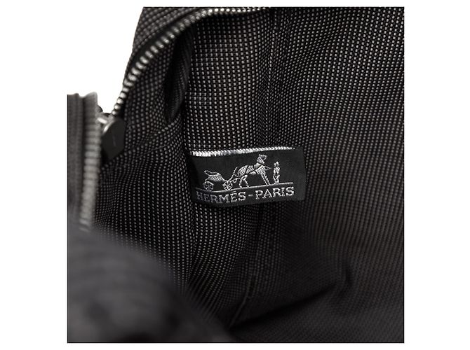 Hermès Herline MM in grauer Canvas Braun Anthrazitgrau - Ansicht 6