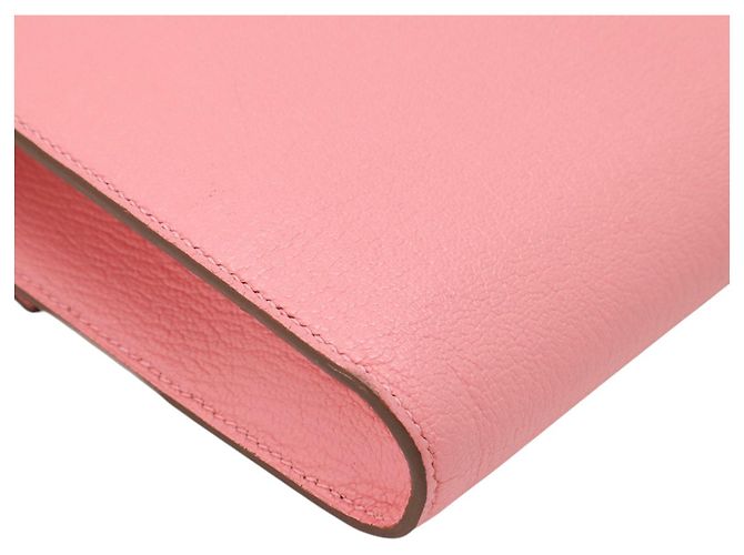 Portafoglio Hermès Pink Chevre Mysore Clic 16 con tracolla Rosa - vista 3