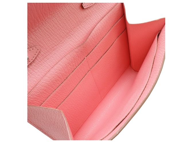 Portafoglio Hermès Pink Chevre Mysore Clic 16 con tracolla Rosa - vista 4