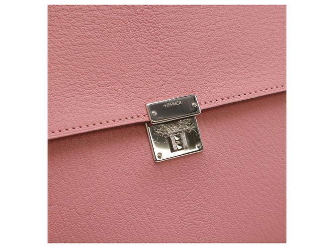 Portafoglio Hermès Pink Chevre Mysore Clic 16 con tracolla Rosa - vista 6