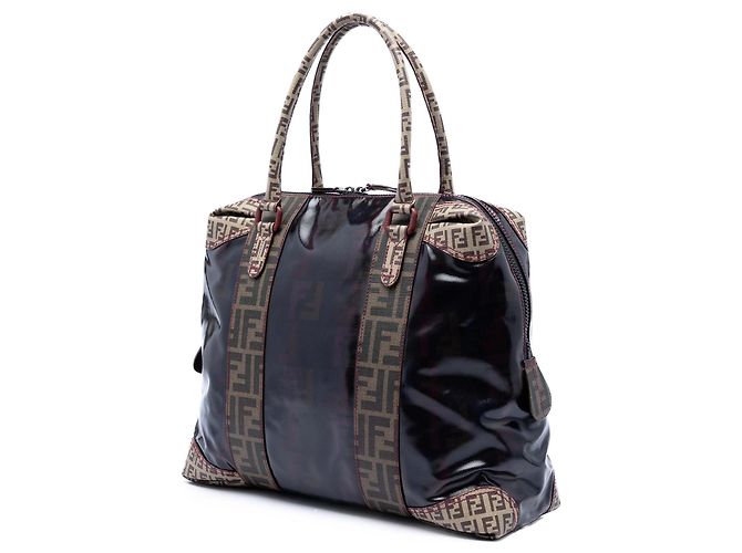 Fendi Black Large Zucca beschichtete Canvas B Mix Tote - Ansicht 2