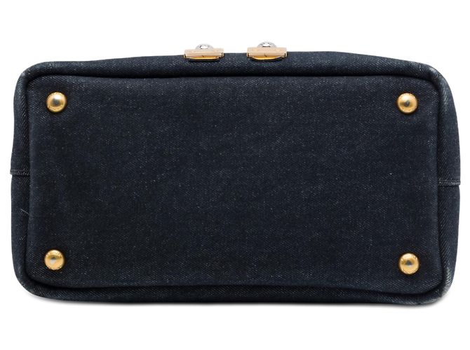 Borsa Satchel Robot di Prada in denim con bordi in Saffiano nero Small - vista 3