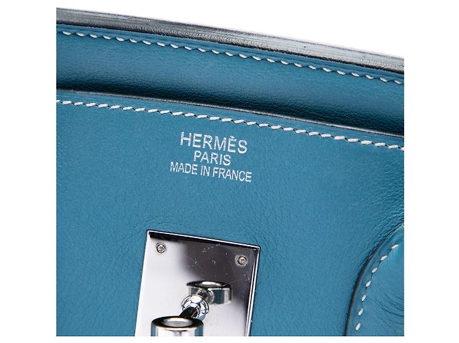 Hermès Blue Swift Birkin Retourne 35 Blu chiaro - vista 5