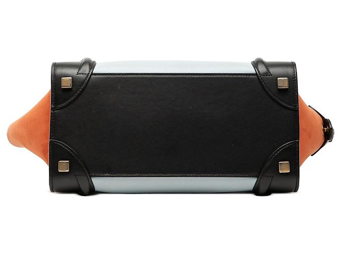 Céline Tote Luggage in nubuck e pelle di vitello tricolore micro bianco Celine - vista 3