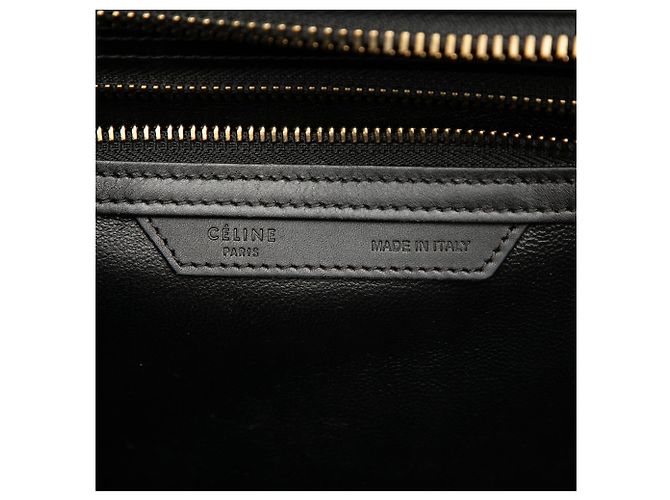 Céline Tote Luggage in nubuck e pelle di vitello tricolore micro bianco Celine - vista 5