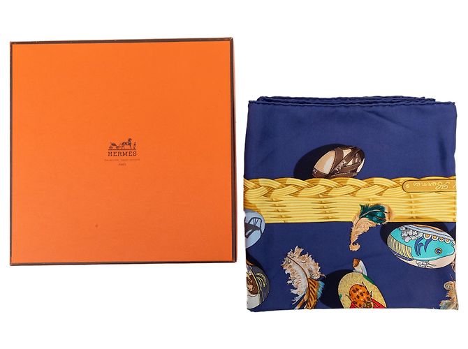 Hermès Seidentuch Blue Couvee d Hermes 90 Blau Marineblau - Ansicht 9