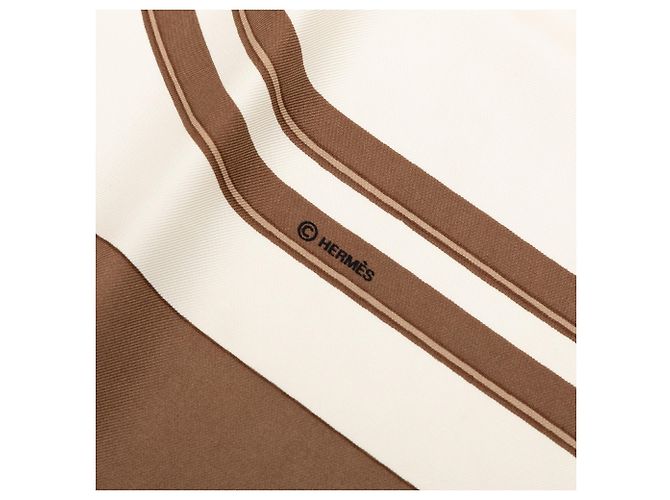 Sciarpa in seta Hermès Brown Brides de Gala 90 Marrone - vista 5