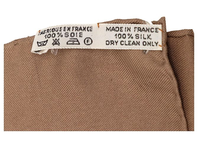 Sciarpa in seta Hermès Brown Brides de Gala 90 Marrone - vista 7