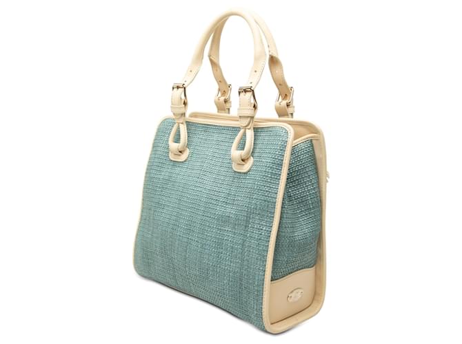 Céline Borsa Boogie in rafia blu Celine Blu chiaro - vista 2
