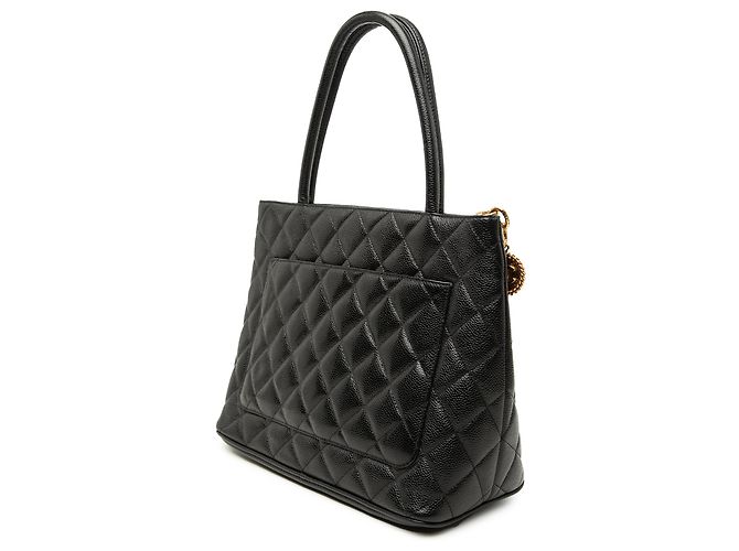 Tote Chanel Black Caviar Medallion Nero - vista 2