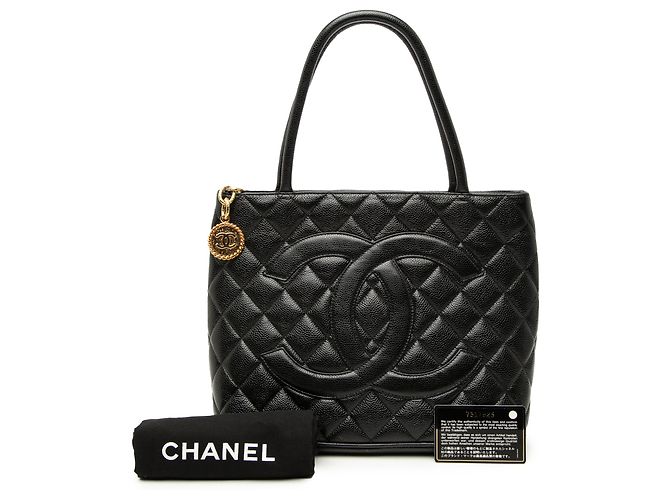 Tote Chanel Black Caviar Medallion Nero - vista 7