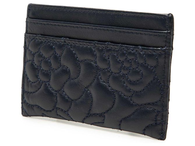 Tarjetero Chanel Blue CC Embossed Lambskin Camellia Azul Azul marino - vista 2
