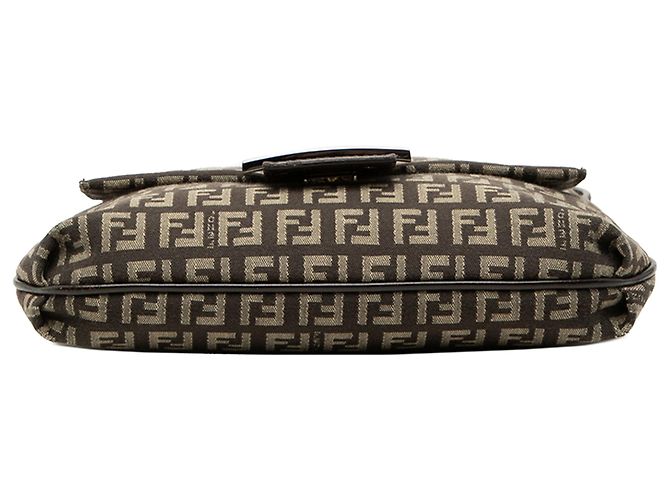 Fendi Marrone Zucchino Canvas Crossbody Marrone scuro - vista 3
