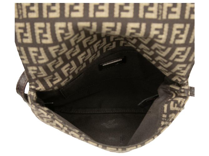 Fendi Marrone Zucchino Canvas Crossbody Marrone scuro - vista 4