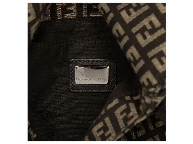 Fendi Marrone Zucchino Canvas Crossbody Marrone scuro - vista 5