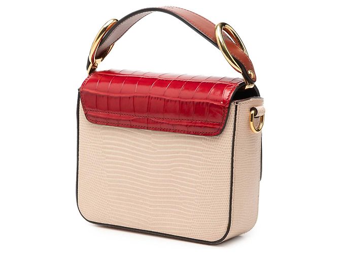 Chloé Satchel C Bicolor Rot Krokoprägung Kalbsleder - Ansicht 2