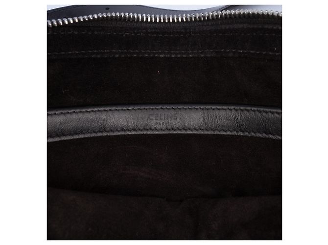 Céline Borsa a tracolla Celine in pelle di vitello liscia nera con logo Nero - vista 4