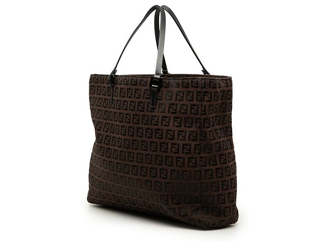 Tote de lona Zucchino marrom Fendi Castanho escuro - vista 2