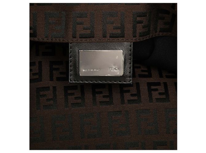 Tote de lona Zucchino marrom Fendi Castanho escuro - vista 5