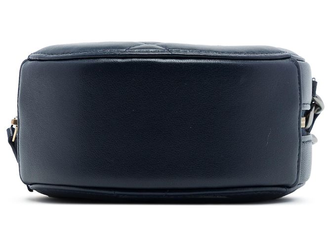 Clutch 19 rotonda in agnello blu con catena Chanel Blu navy - vista 3