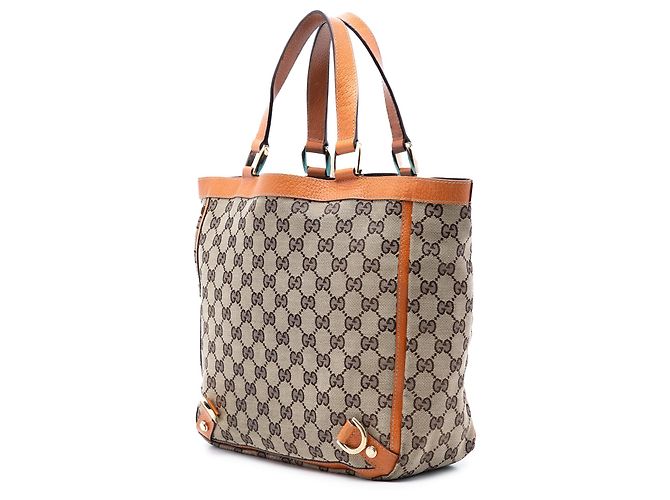 Gucci Abbey Tote aus beigem GG Canvas - Ansicht 2