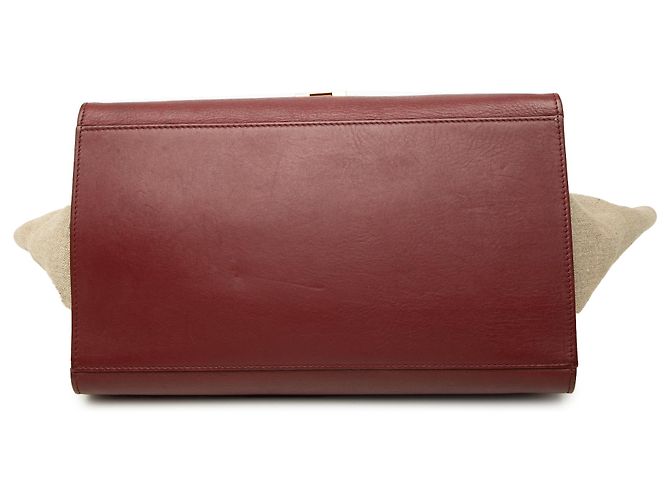 Céline Celine Trapeze Satchel aus dreifarbigem Leder in Rot, Größe Medium Bordeaux - Ansicht 3
