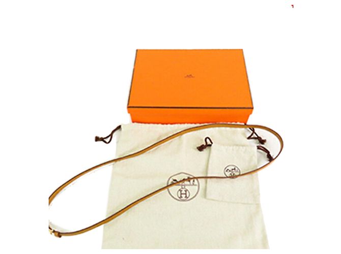 Pochette Sursoie To Go em seda laranja e couro Swift com fivelas Hermès - vista 12