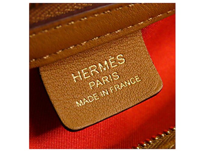 Pochette Sursoie To Go em seda laranja e couro Swift com fivelas Hermès - vista 5