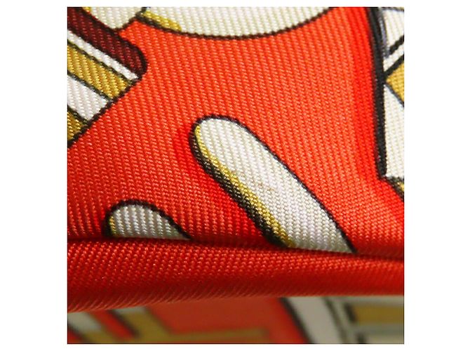 Pochette Sursoie To Go em seda laranja e couro Swift com fivelas Hermès - vista 9
