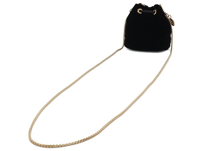 Pochete de cordão mini em veludo preto Prada - vista 2