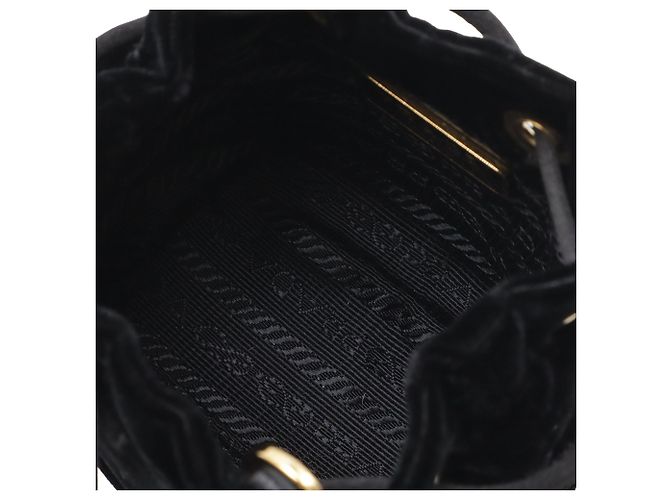 Pochete de cordão mini em veludo preto Prada - vista 3