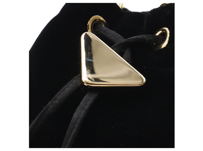 Pochete de cordão mini em veludo preto Prada - vista 4