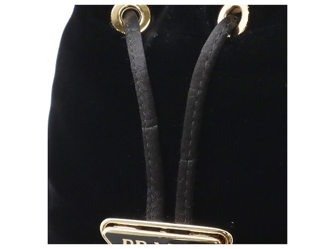 Pochete de cordão mini em veludo preto Prada - vista 5