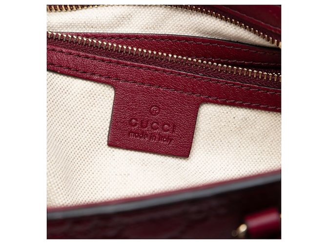 Borsa Gucci Red Small Guccissima Bree Rosso Bordò - vista 5