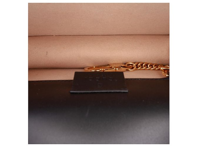 Gucci Black Super Mini Calfskin Web Sylvie Chain Crossbody Nero - vista 6