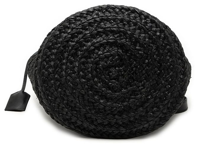 Borsa Saint Laurent Black Small Raffia Panier Nero - vista 3