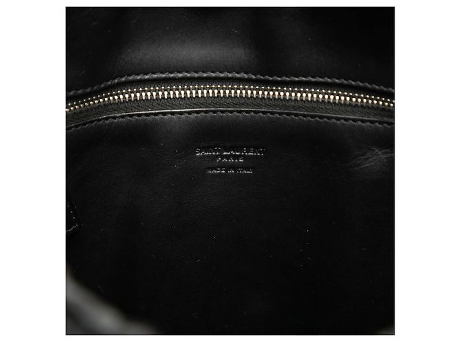 Borsa Saint Laurent Black Small Raffia Panier Nero - vista 5