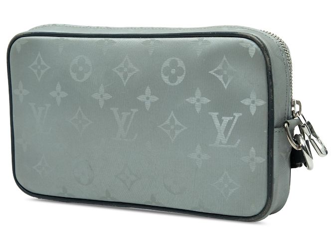 Clutch Louis Vuitton Gray Monogram Satellite Alpha Marrone - vista 2