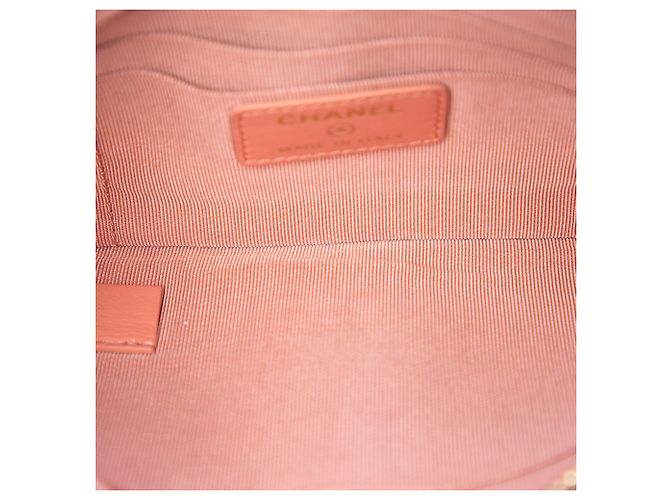 Chanel Pink Small Raffia Deauville O Case Clutch Rosa - vista 4
