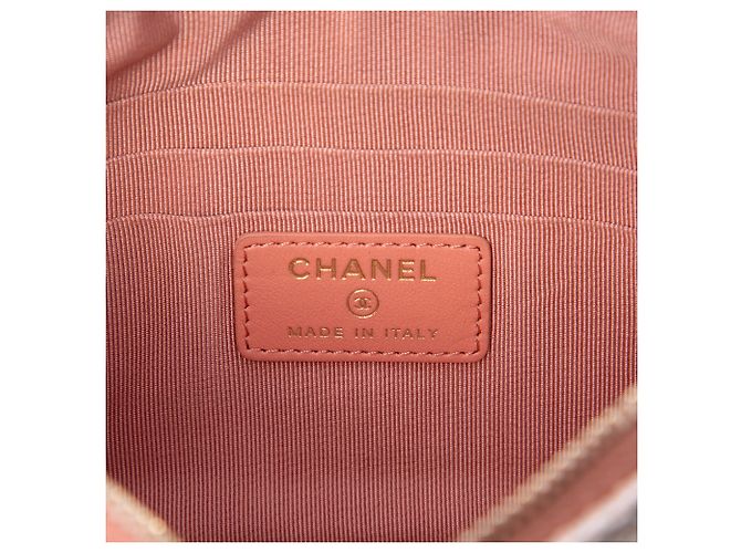 Chanel Pink Small Raffia Deauville O Case Clutch Rosa - vista 5