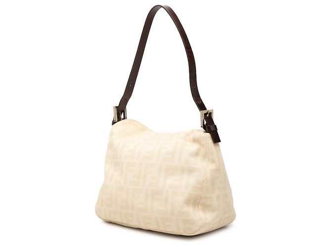 Fendi Beige Zucca Canvas Double Flap Schultertasche - Ansicht 2