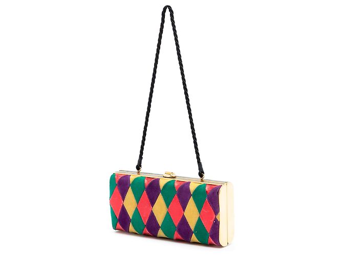 Clutch Minaudière Harlequin de Veludo Multicor Miu Miu com Alça - vista 2