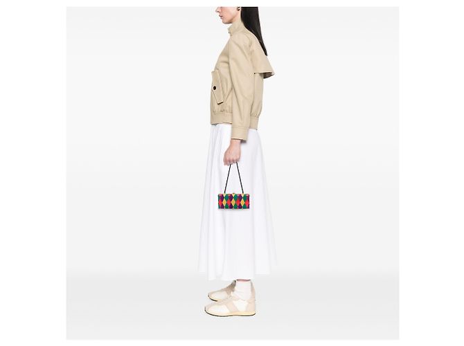 Clutch Minaudière Harlequin de Veludo Multicor Miu Miu com Alça - vista 6