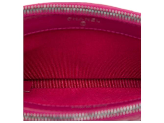 Pochette Gabrielle Chanel à matelassage en cuir de veau vieilli rose avec double fermeture éclair et chaîne - vue 4