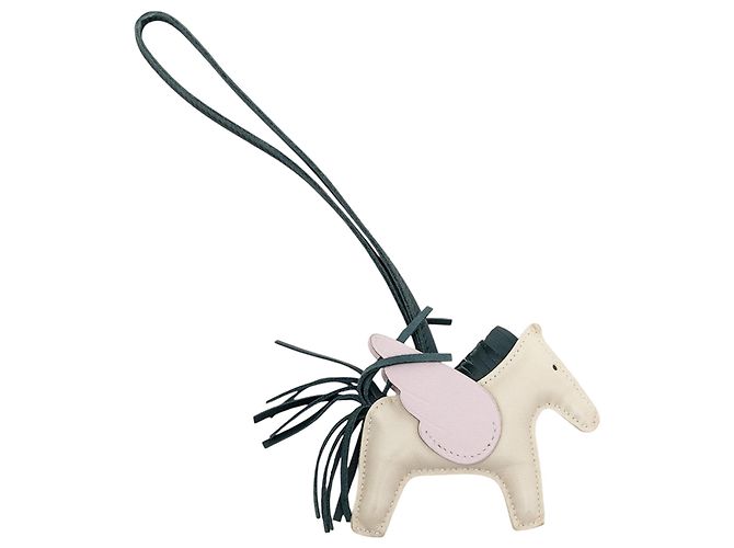 Charm per borsa Rodeo Pegase Hermès Milo Brown in agnello e Swift Grigri PM Marrone Rosa - vista 2