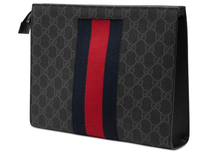Clutch Gucci Black GG Supreme Web Nero - vista 2