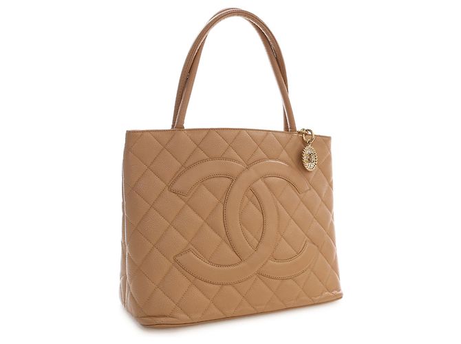 Chanel Beige Caviar Medallion Tote - view 3