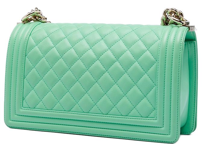 Chanel Green Old Medium Quilted Calfskin Boy Flap Verde Verde chiaro - vista 2