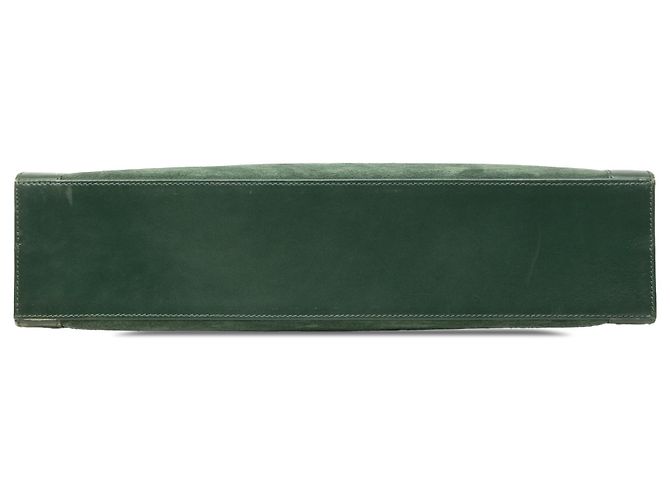 Salvatore Ferragamo Valigetta Gancini in scamosciato e pelle verde Ferragamo - vista 3