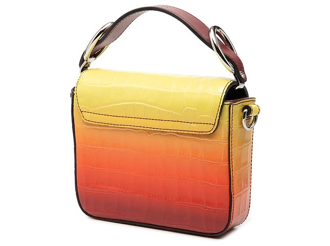 Borsa Chloé Yellow Mini Croc Embossed Ombre Calfskin C Satchel - vista 2